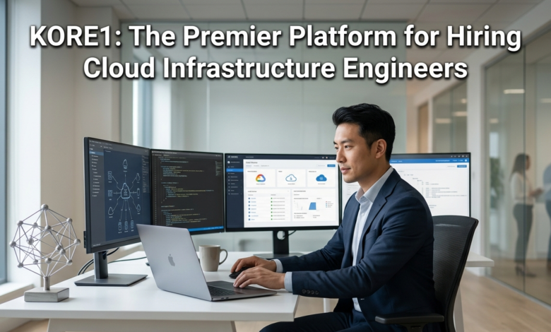 The central subject, KORE1, is a man in a headset focused on a modern gaming setup with multiple monitors.